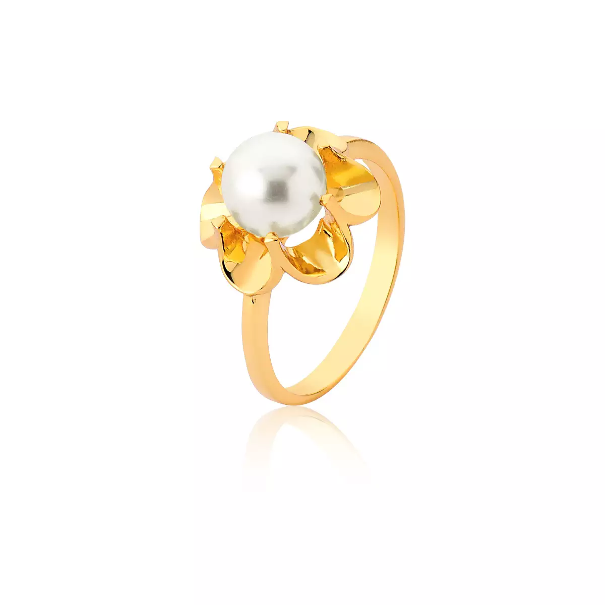 Anel de Pérola Natural em Ouro 18k